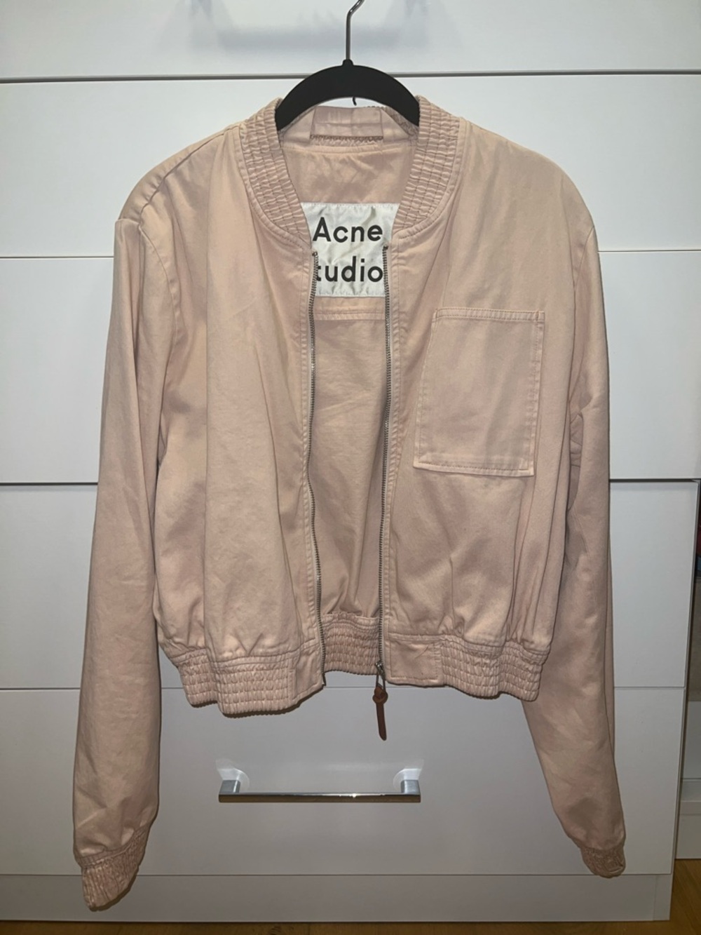 Acne Light Blush Pink Bomber Jacket